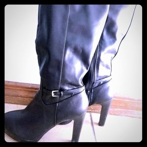 DIBA Black Knee High Boots Wide Calf Size 10